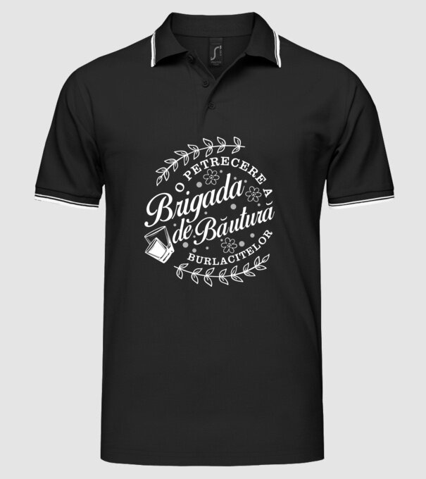 Brigada de băutură model negru pe tricou