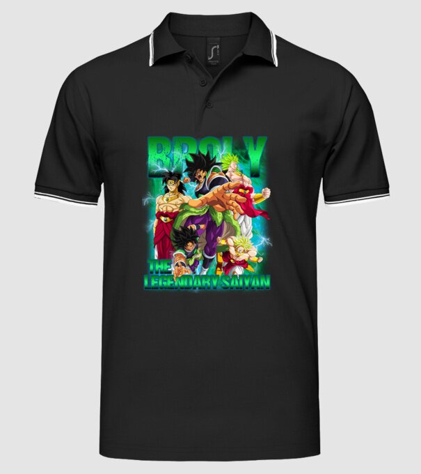 broly dragonball model negru pe tricou