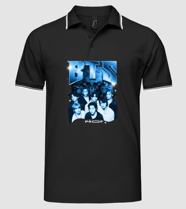 BTS model negru pe tricou