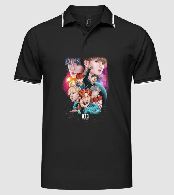 BTS POSTER model negru pe tricou