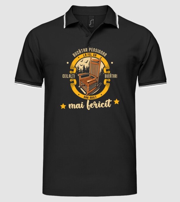 BUCĂTAR pensionar - la fel ca ceilalți bucătari, dar mult mai fericit model negru pe tricou