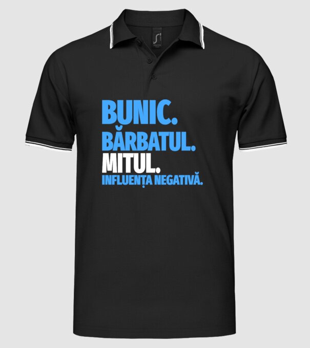 Bunic model negru pe tricou