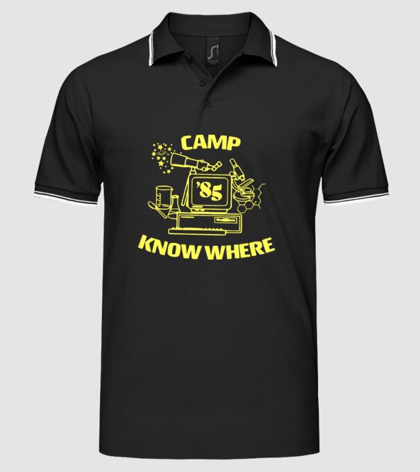 camp nowhere 85 stranger things model negru pe tricou
