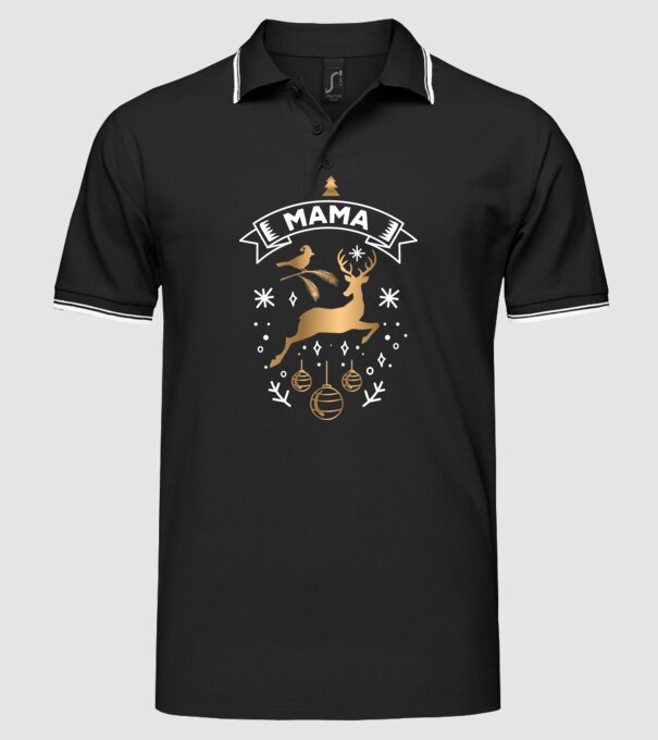 mama christmas model negru pe tricou