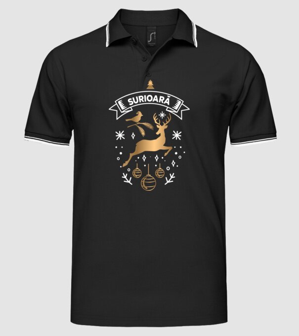 surioară christmas model negru pe tricou