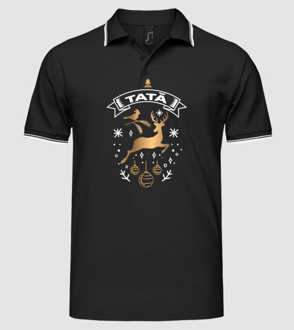 tată christmas model negru pe tricou