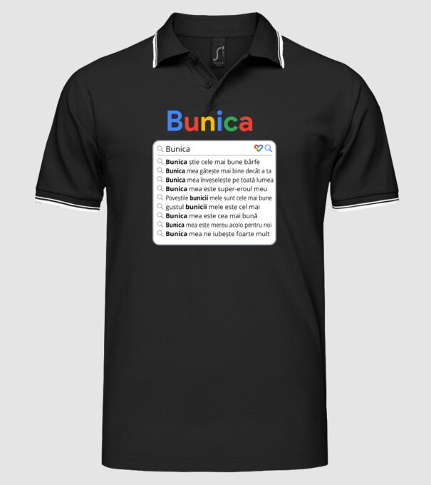 căutare Google Bunica model negru pe tricou
