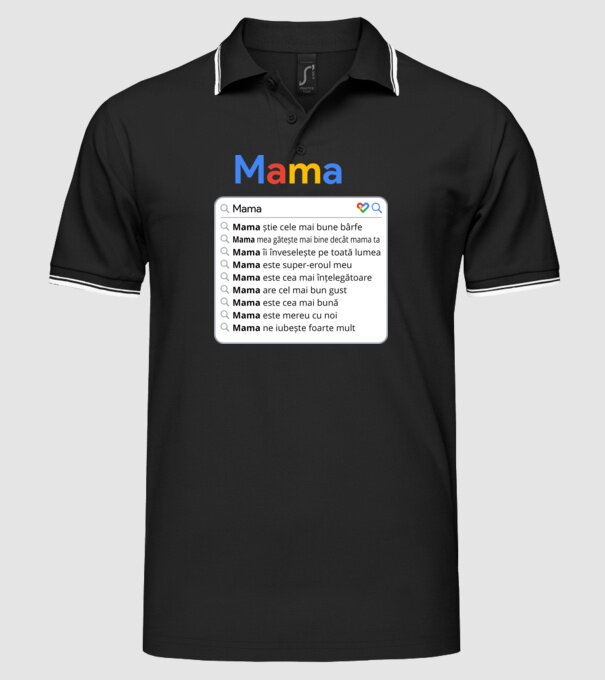 căutare Google Mama model negru pe tricou