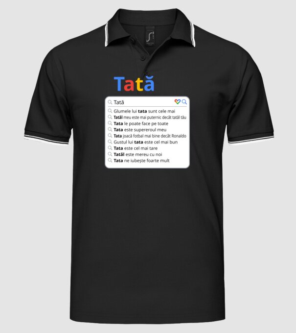 căutare Google Tată model negru pe tricou