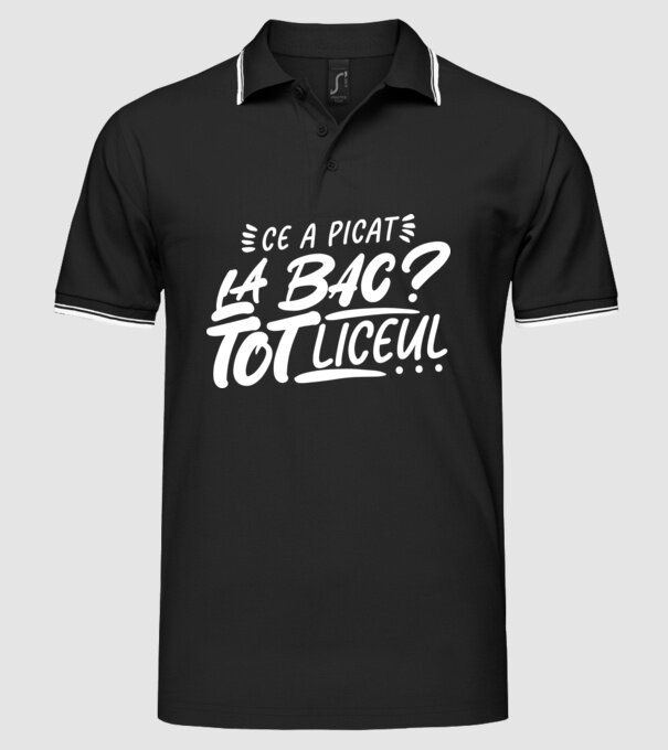 Ce a picat la bac model negru pe tricou