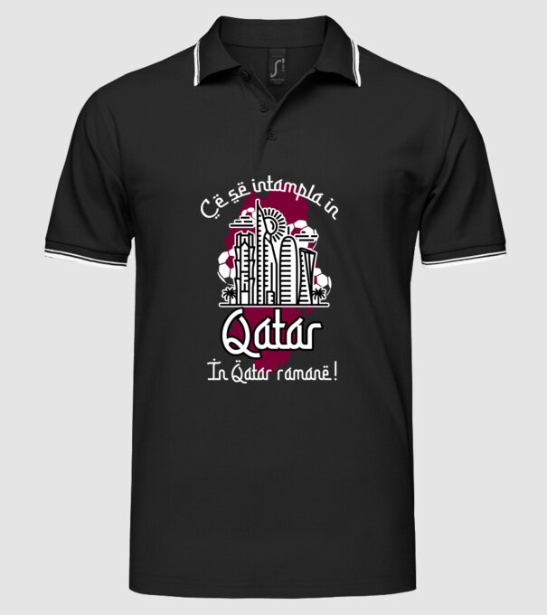 Ce se întâmplă în Katar model negru pe tricou