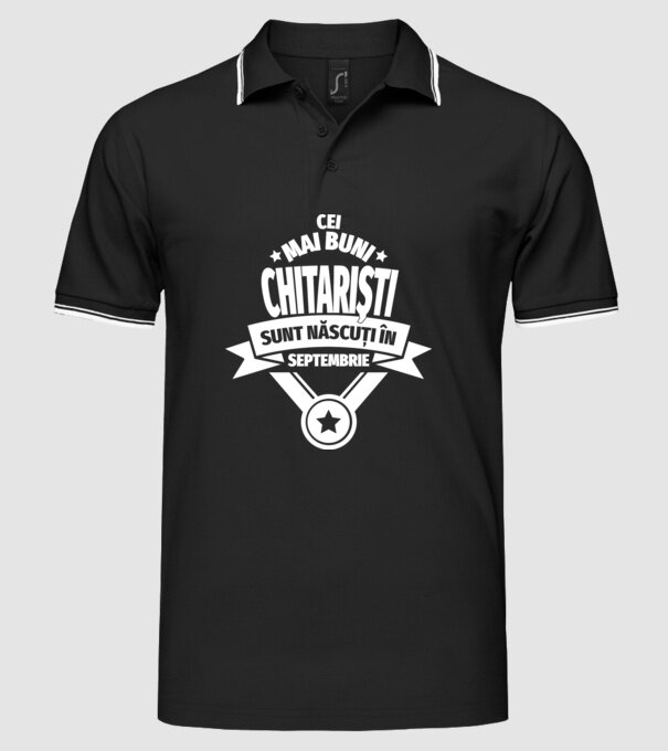 Cei mai buni chitariști sunt născuți în septembrie model negru pe tricou
