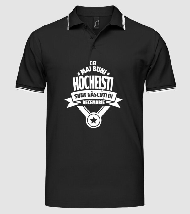 Cei mai buni hocheiști sunt născuți în Decembrie model negru pe tricou