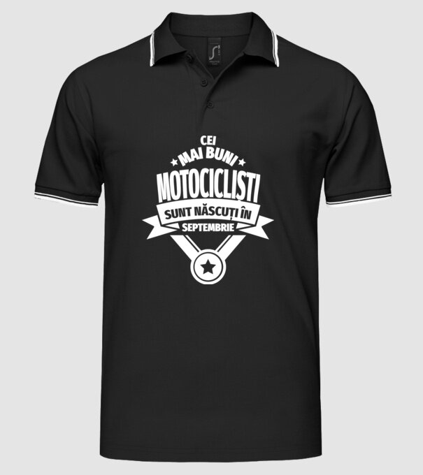 Cei mai buni motocicliști sunt născuți în septembrie model negru pe tricou