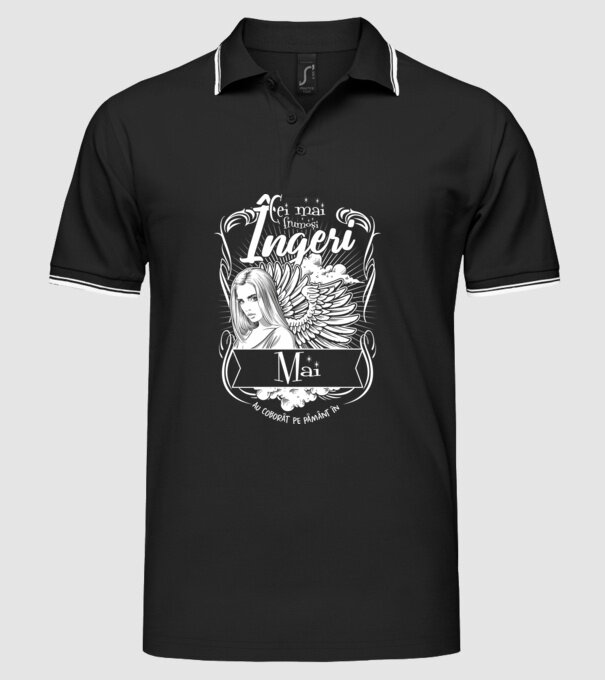 Cei mai frumoși îngeri au coborât pe Pământ în - Mai - model negru pe tricou