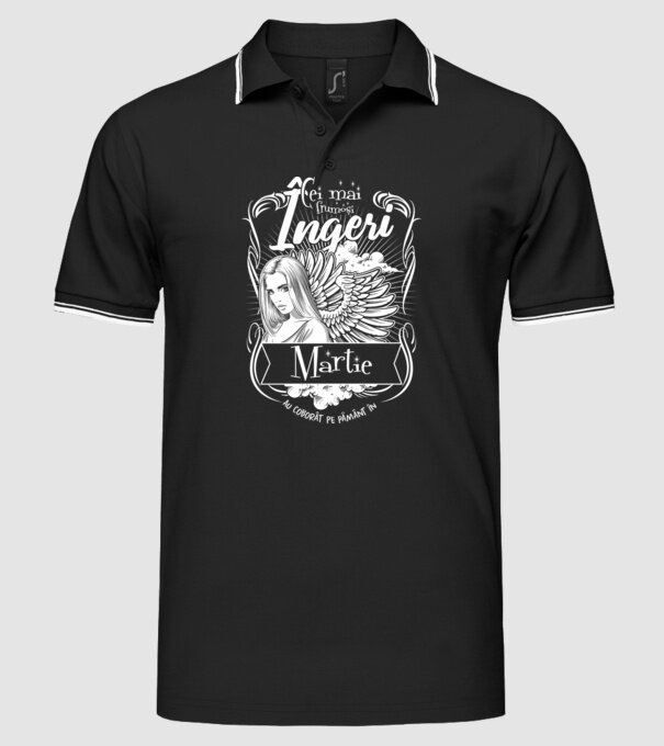 Cei mai frumoși îngeri au coborât pe Pământ în - Martie - model negru pe tricou