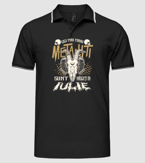 Cei mai mari metaliști sunt născuți în iulie. model negru pe tricou