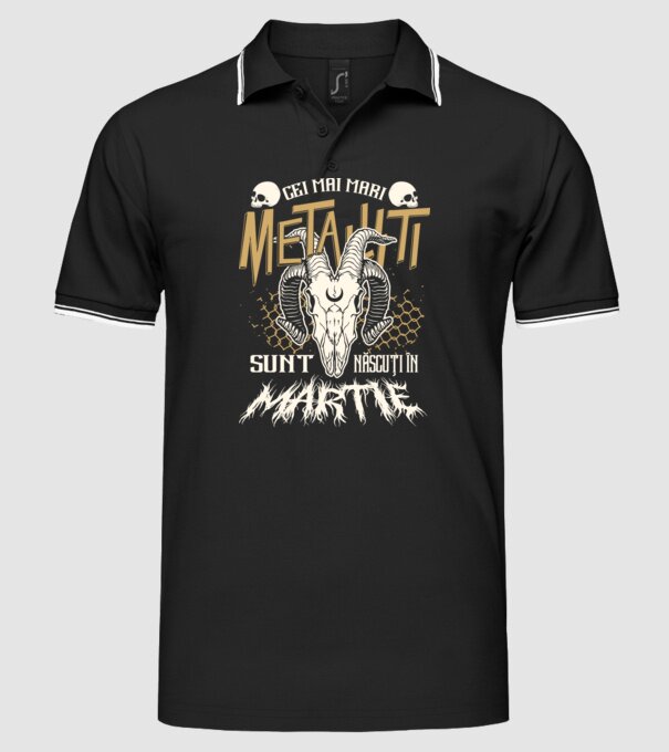 Cei mai mari metaliști sunt născuți în martie. model negru pe tricou