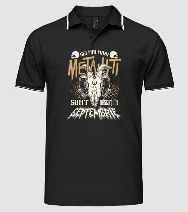 Cei mai mari metaliști sunt născuți în septembrie. model negru pe tricou