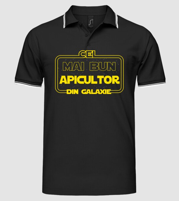 Cel mai bun apicultor din galaxie model negru pe tricou