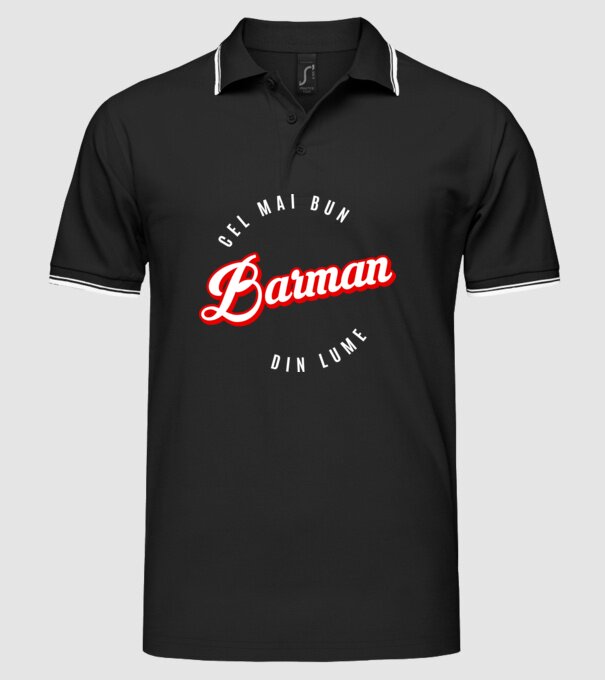 Cel mai bun BARMAN din lume model negru pe tricou