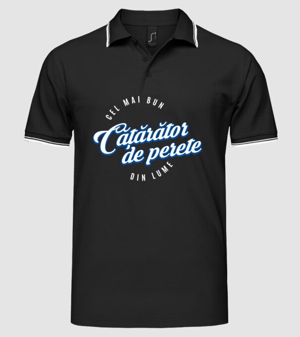 Cel mai bun cățărător de perete din lume model negru pe tricou