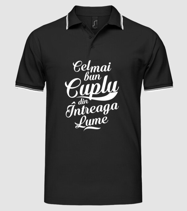 Cel mai bun cuplu din întreaga lume model negru pe tricou