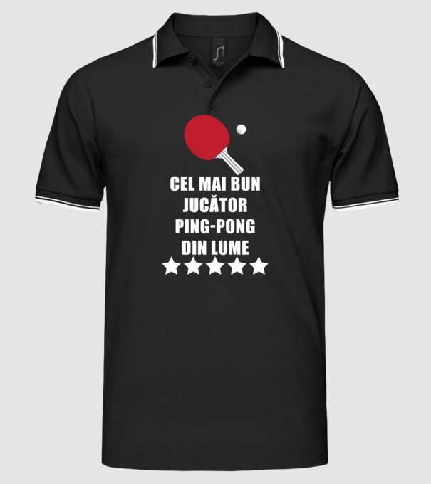 cel mai bun jucător ping-pong din lume model negru pe tricou