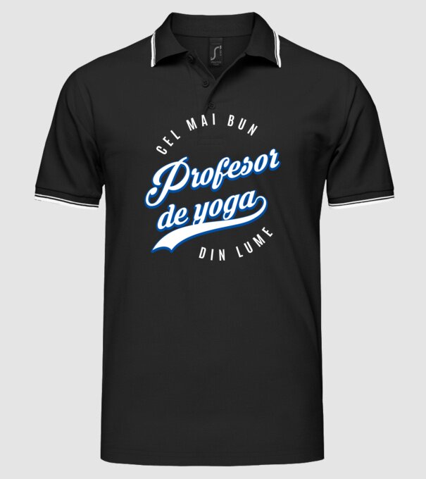 cel mai bun profesor de yoga din lume model negru pe tricou