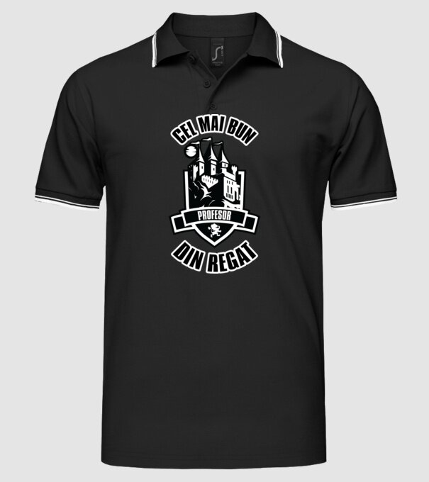 Cel mai bun profesor din regat model negru pe tricou