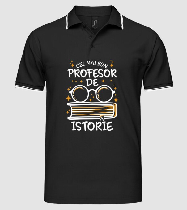 Cel mai bun profesor istorie model negru pe tricou