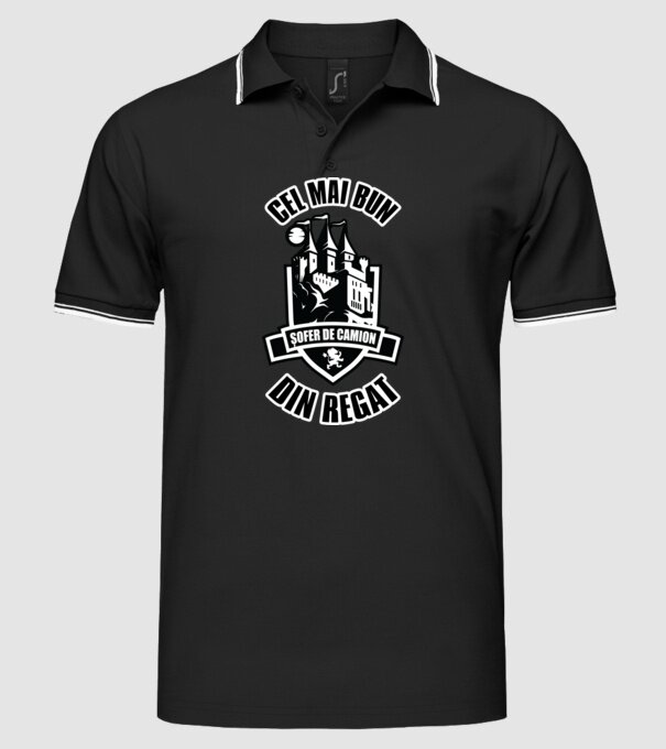 Cel mai bun șofer de camion din regat model negru pe tricou