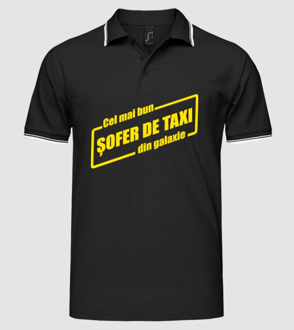 Cel mai bun șofer de taxi din galaxie model negru pe tricou