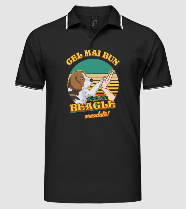 Cel mai bun stăpân de beagle vreodată! model negru pe tricou
