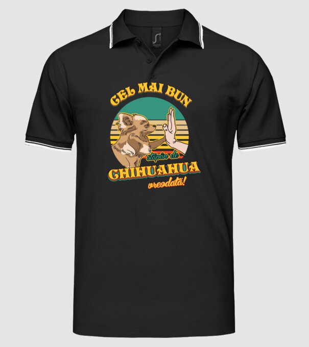 Cel mai bun stăpân de Chihuahua vreodată! model negru pe tricou