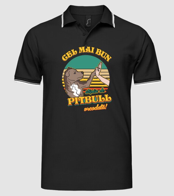 Cel mai bun stăpân de pitbull vreodată! model negru pe tricou