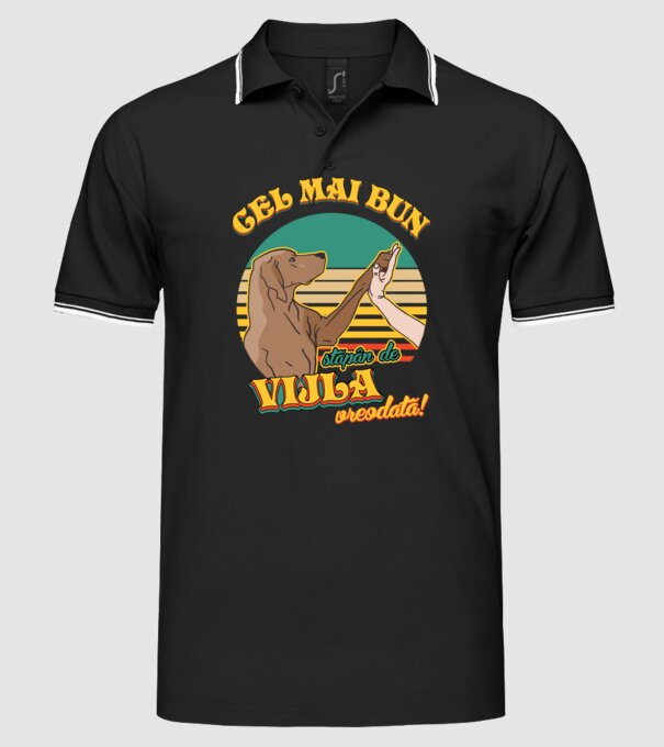 Cel mai bun stăpân de vijla vreodată! model negru pe tricou