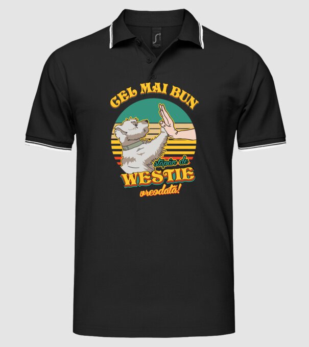 Cel mai bun stăpân de westie vreodată! model negru pe tricou