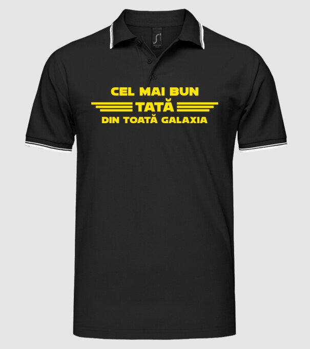cel mai bun tată din toată Galaxia model negru pe tricou