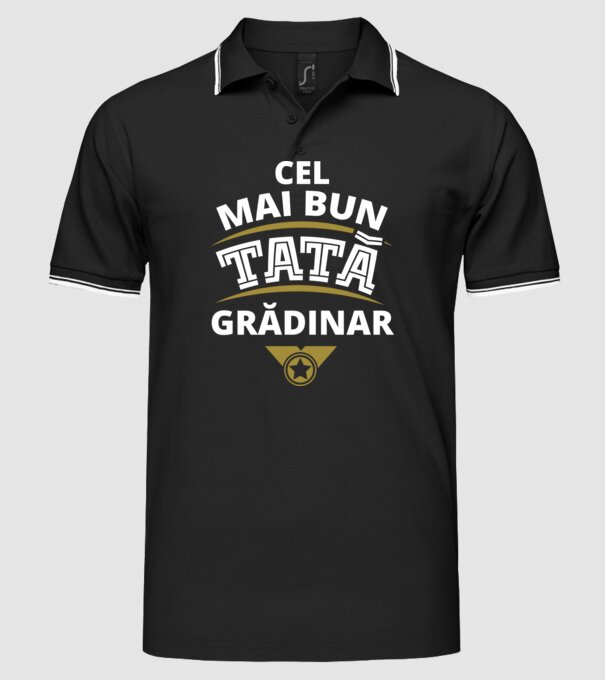 cel mai bun tată grădinar model negru pe tricou