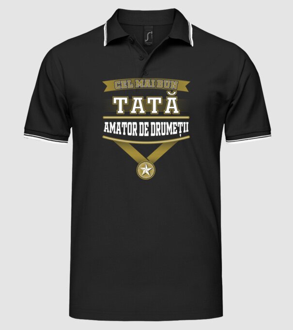 Cel mai bun tată amator de drumeții model negru pe tricou