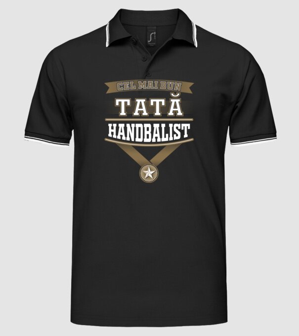Cel mai bun tată handbalist model negru pe tricou