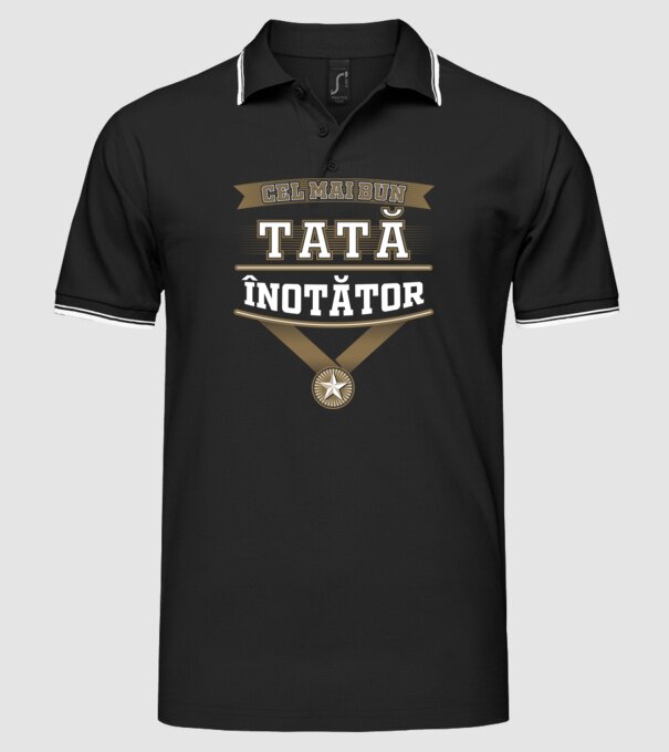 Cel mai bun tată înotător model negru pe tricou
