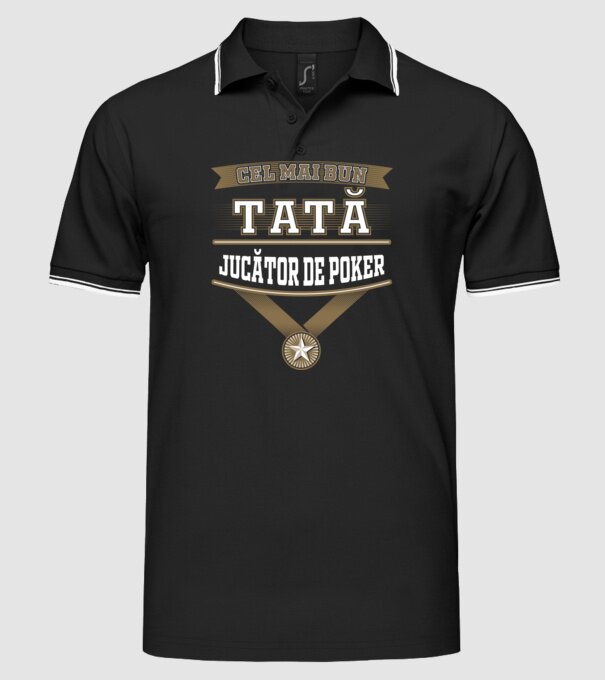 Cel mai bun tată jucător de poker model negru pe tricou