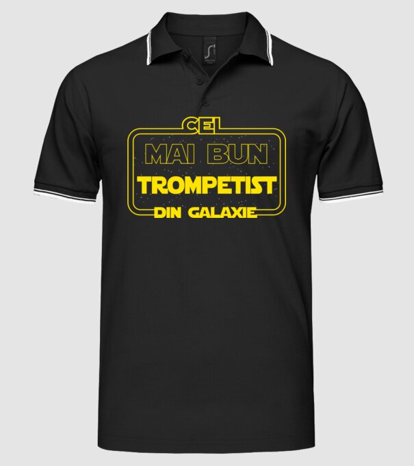 Cel mai bun trompetist din galaxie model negru pe tricou