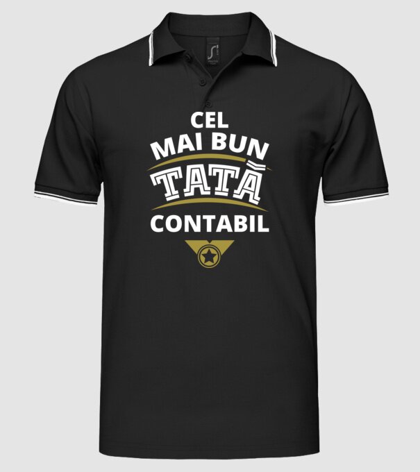 Cel mai bun tată contabil model negru pe tricou