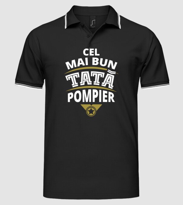 Cel mai bun tată pompier model negru pe tricou