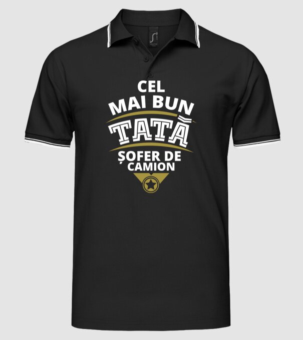 Cel mai bun tată șofer de camion model negru pe tricou