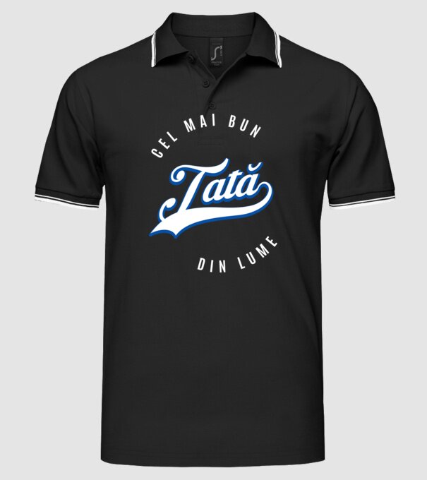Cel mai bun TATĂ din lume model negru pe tricou