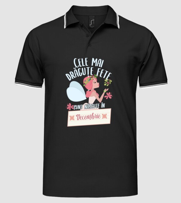 Cele mai drăguțe fete sunt născute în decembrie. model negru pe tricou
